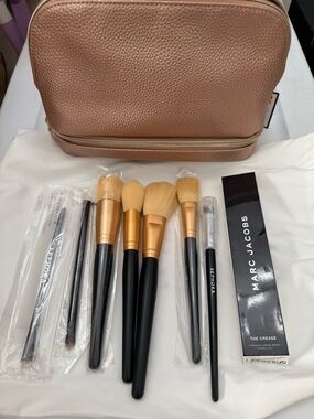 Makeup Brush Bundle Morphe Sephora Marc Jacobs + Cosmetic Bag NEW
